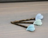 Pastel Leaves - Set of Three Leaf Hairpins