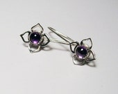 Lotus flower earrings with your choice of stone