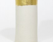 Medium Gold Band Vase in Cream and Yellow Gold