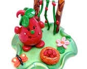 Strawberry Fields Parker Figurine - Polymer Clay Character - Limited Edition