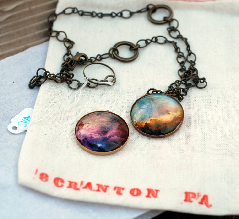 Nebula Pendant in Antiqued Brass