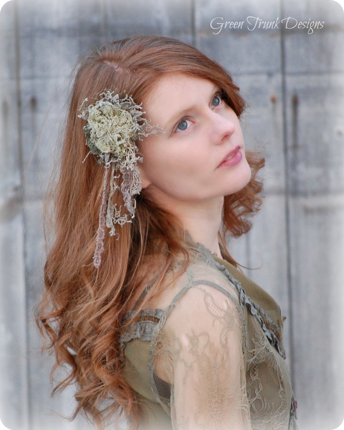 Woodland Moss Lace Hair Barrette Mori Girl Style
