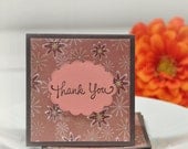 Mini Cards Thank you Mini Cards Blank Cards  Embossed Cards Sparkle  Floral  Coral Vines