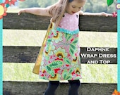 PDF Girls Dress Pattern - Daphne Wrap Dress and Top, Size 6 Month - 10 Years by The Cottage Mama