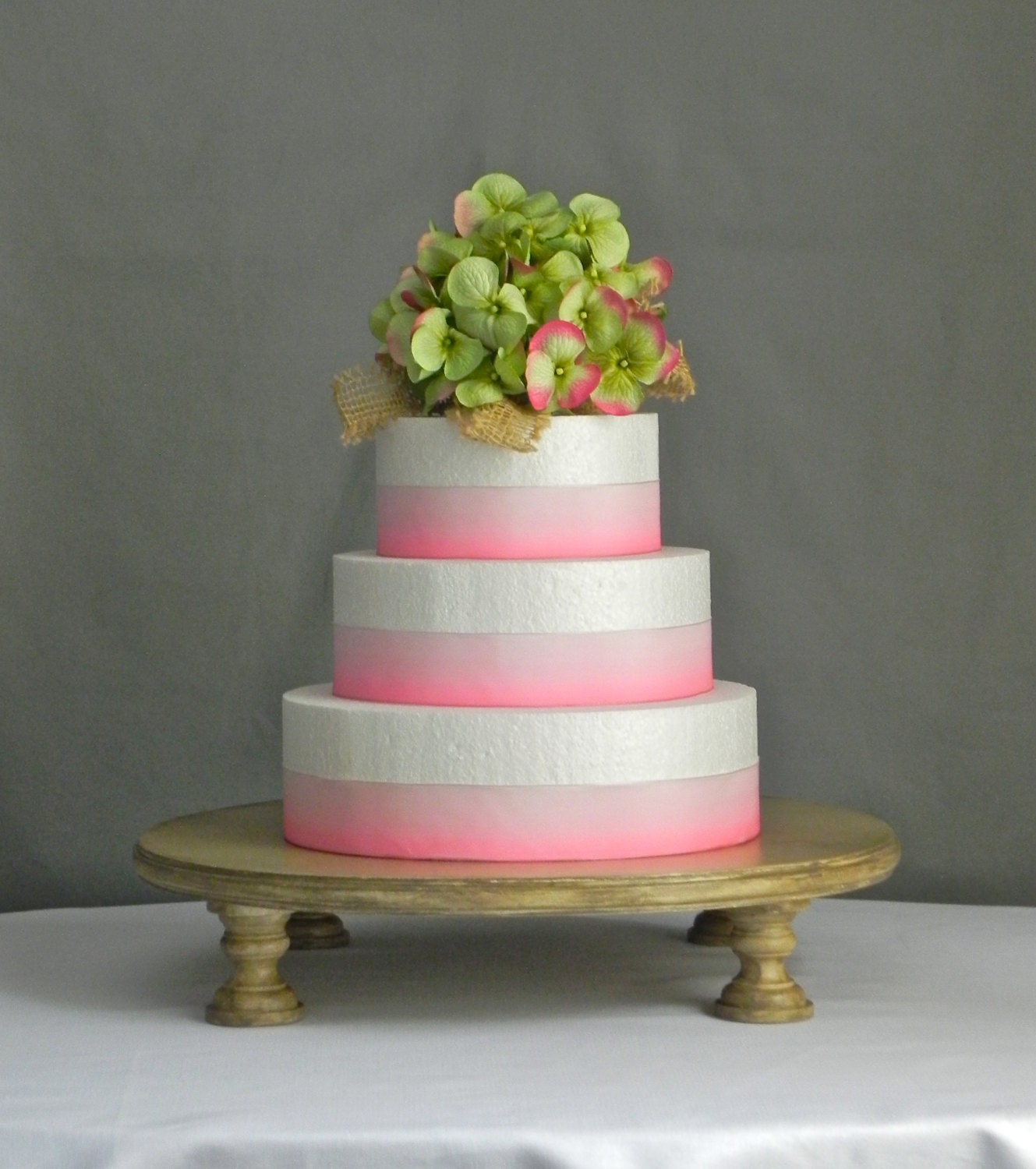 Cake Stand 16" Round Cupcake Dessert Rustic Wooden Vintage Wedding By E. Isabella Designs. As Featured In Martha Stewart Weddings