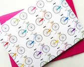 Vintage Rainbow Bicycles Note Card