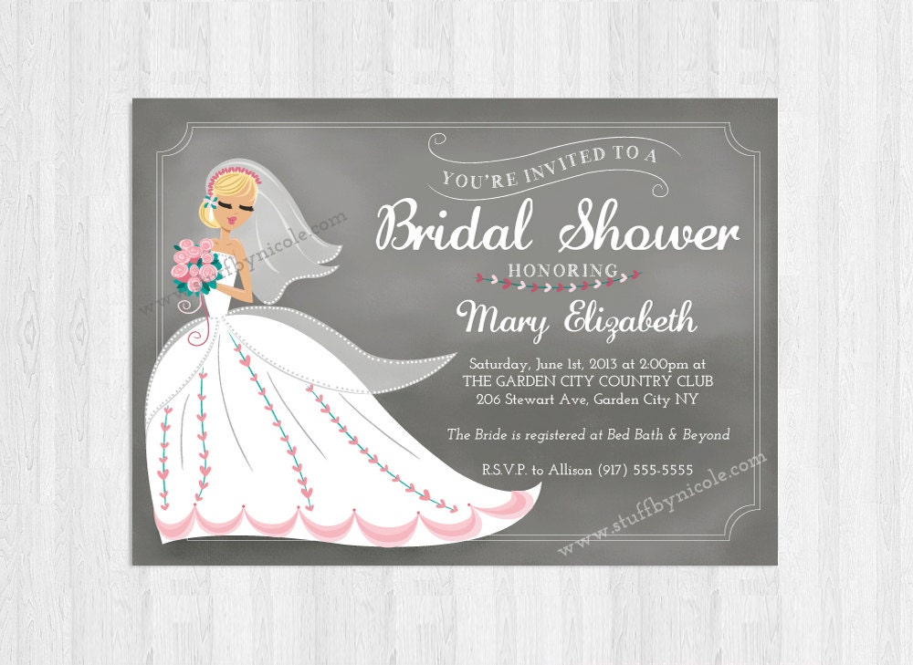Bridal Shower - Personalized Digital Invitations DIY Printable Invites