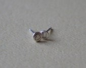 small heart earrings - stamped heart studs