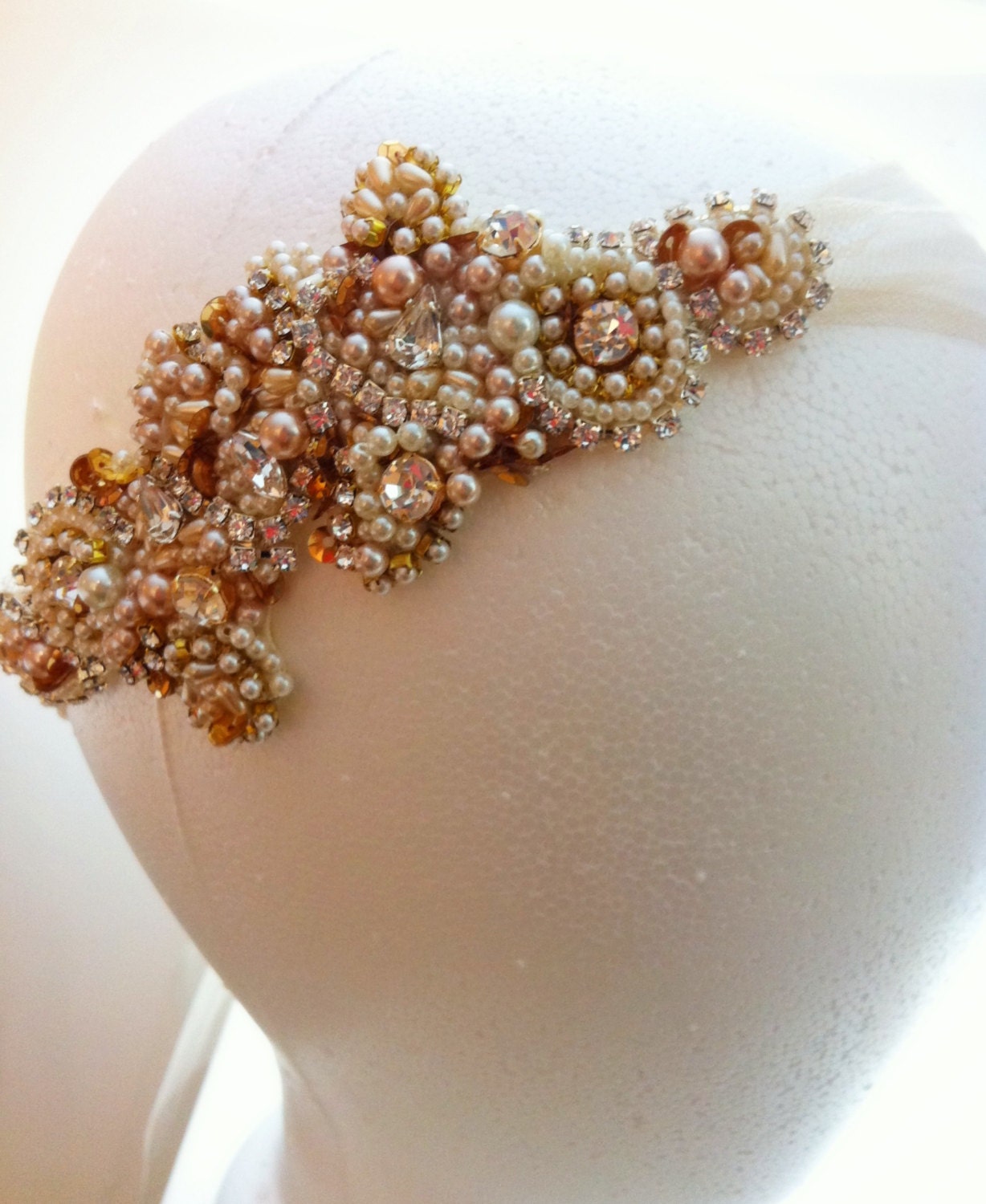 Rhinestone Bridal Headband- Vintage Wedding- Swarovski Crystal Bridal Bandeau
