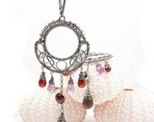 Wire wrap jewelry , silver dangle earring , gemstone fine jewelry , sterling metalwork earring , chandelier wire wrapped earring