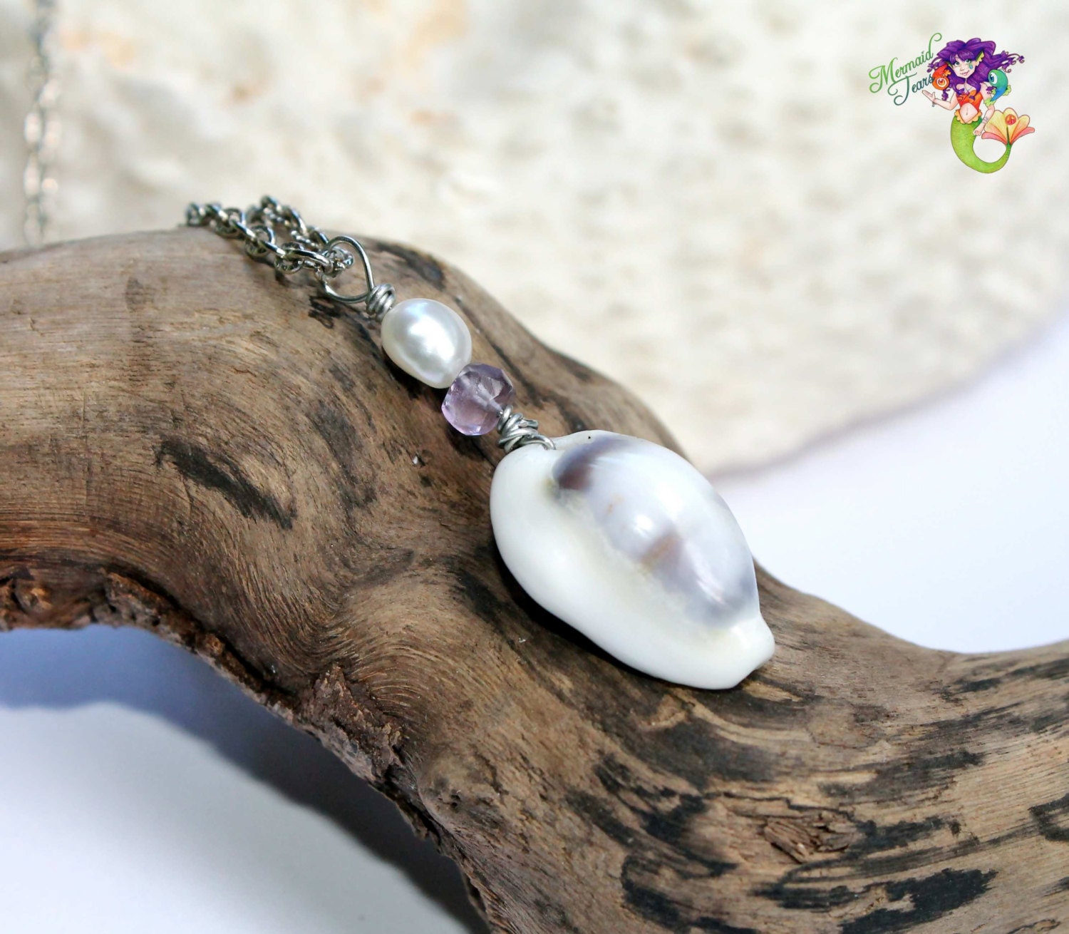 Hawaii Seashell Necklace, Hawaiian Jewelry for beach brides & island weddings by Mermaid Tears