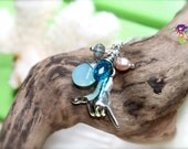 Hawaiian Jewelry Shaka Charm Necklace made in Hawaii for surfers & surf chicks, hang loose