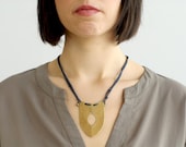 Tabernas Adjustable Silk and Brass Necklace 1A52