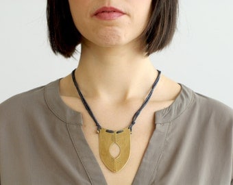 Tabernas Adjustable Silk and Brass Necklace 1A52