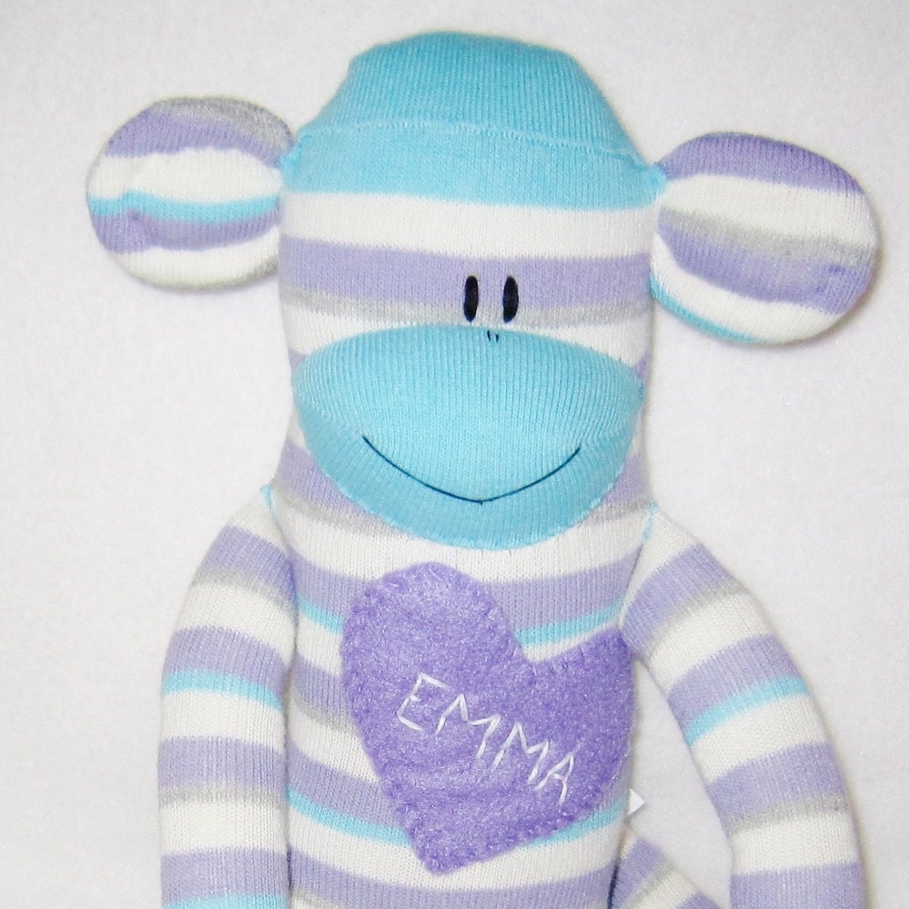 Personalized Name Patch for Sock Monkey Doll