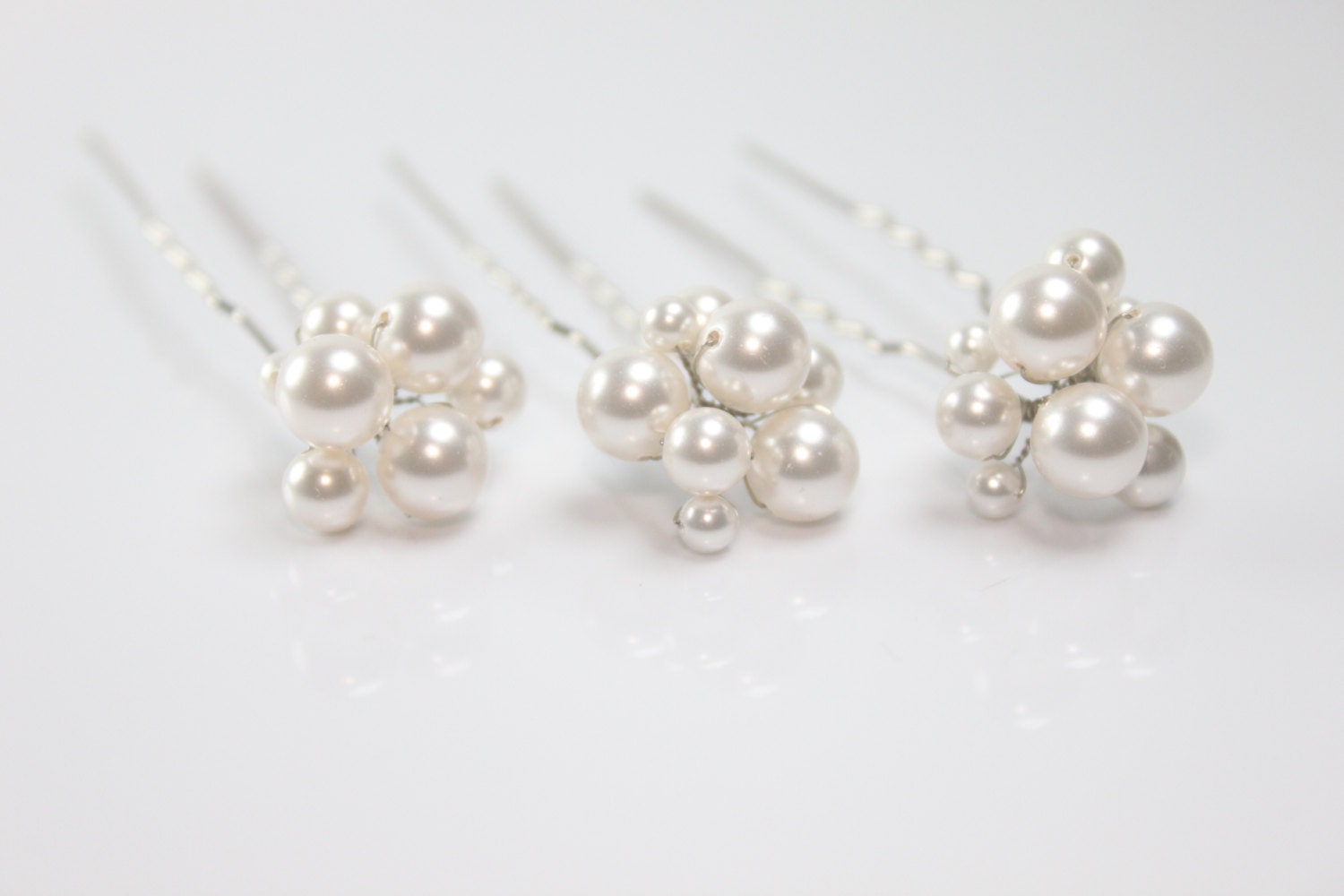 Bridal Hair Pins-Wedding Hair Pins-Swarovski Hair Pins-Pearl Hairpins-HP110