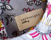 Twill Fabric Labels, three-quarter inch ribbon - PRE-PRINTED sample