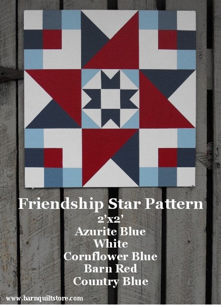 items-similar-to-painted-wood-barn-quilt-friendship-star-pattern-on-etsy