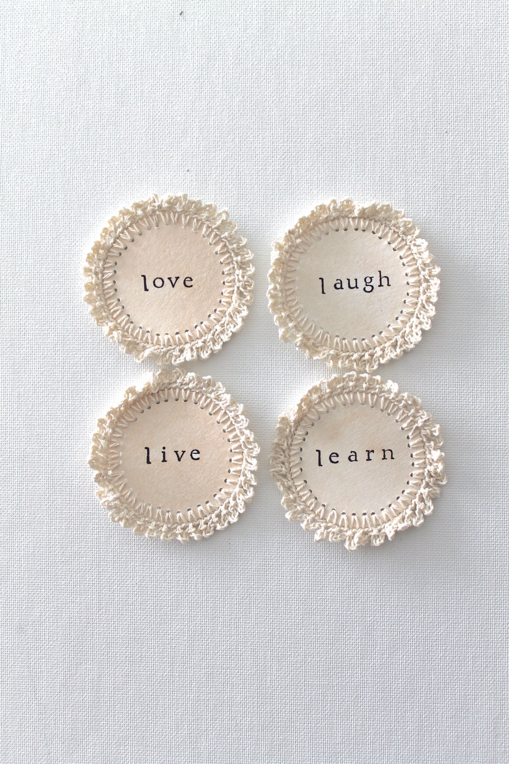 4 NEUTRAL Crochet Scrapbooking Embellishment