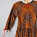 vintage girl 1950s brown dress