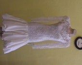 Wedding Dress. Circa 1980s, Lace Bodice, Balloon Hem, by Pantagis, Item 31839