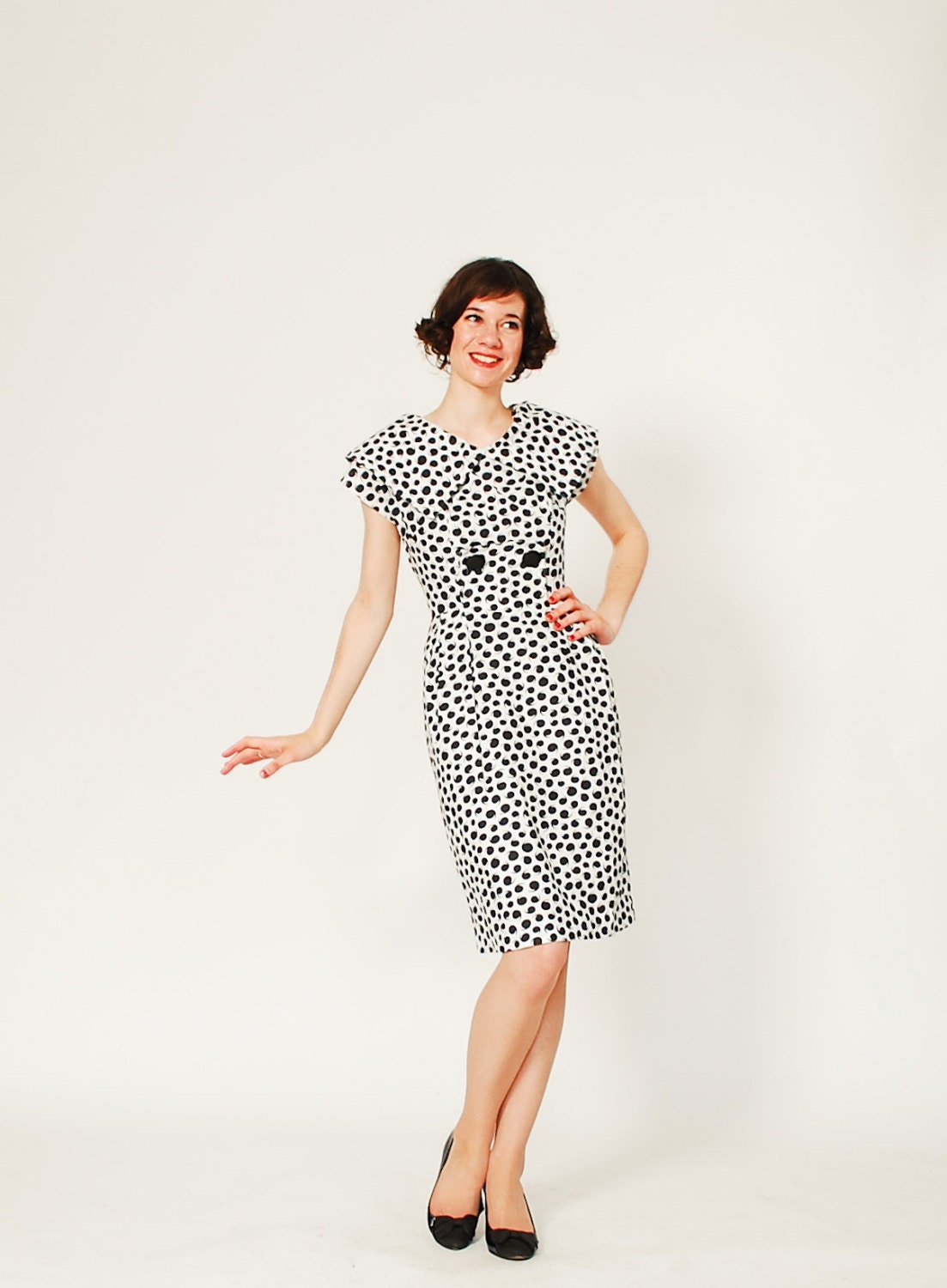 Vintage 1950s Dress - 50s Novelty Print Dress - The Oxford Comma Dress