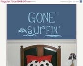 SALE 10% OFF Wall Decal - Childrens Vinyl Wall Decal - GONE Surfin - Large