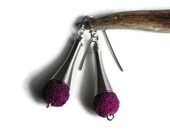 Modern lava drop earrings, berry drop earrings, lava drop earrings, contemporary lava earrings