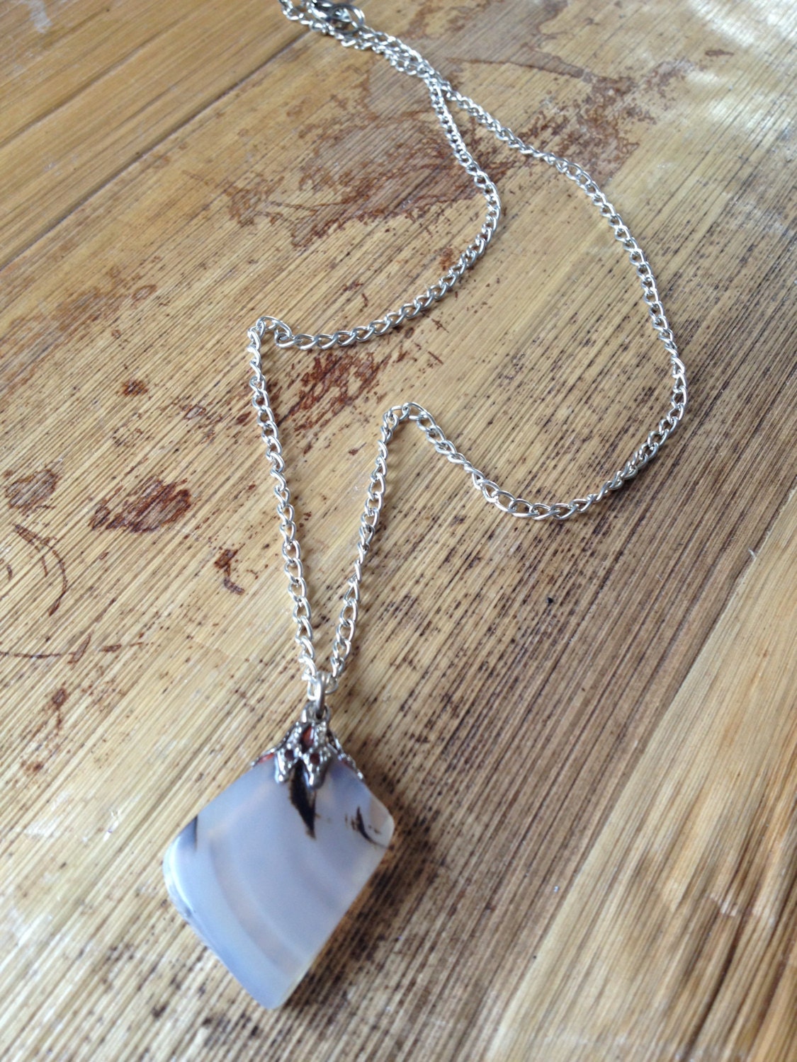 Vintage Stone Charm Necklace