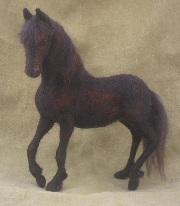 Custom horse portrait needle felted  pet memorial gift for you or your horse lover by Noelle Stiles