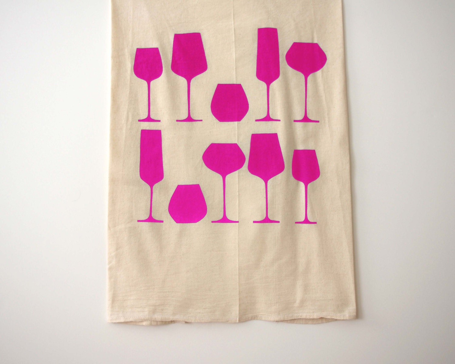 Vino - Flour Sack Tea Towel - Organic Cotton - Dish Towel - Wine Lover