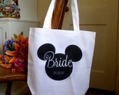 Disney Wedding tote bag, Disney bridal tote, Disney tote bag, personalized tote bag, wedding gift, bridal bag, personalized wedding