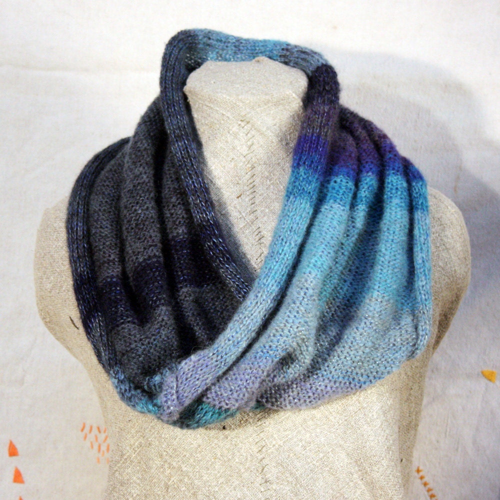 Yosemite Falls Infinity Wrap Shawl Cowl- purple shadows cliffs and mist