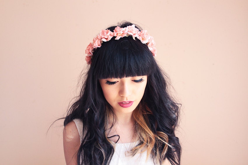 romantic pastel rose headband // pale pink - dainty, floral headpiece, nature inspired, vintage inspired, rustic rose, love.