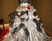 Gothic Silver and Black Wedding Dress available in many colors