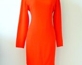 VERSACE Red Dress- 80s, Avant Garde, 8, 10, 44, Couture, Italy, Cherry, Pinup