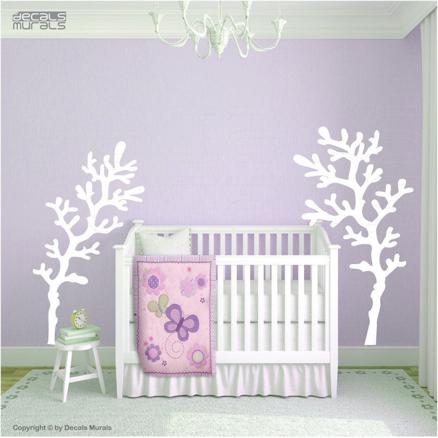 Set of 2 large CORAL REEF BRANCHES Wall decals interior decor by Decals Murals
