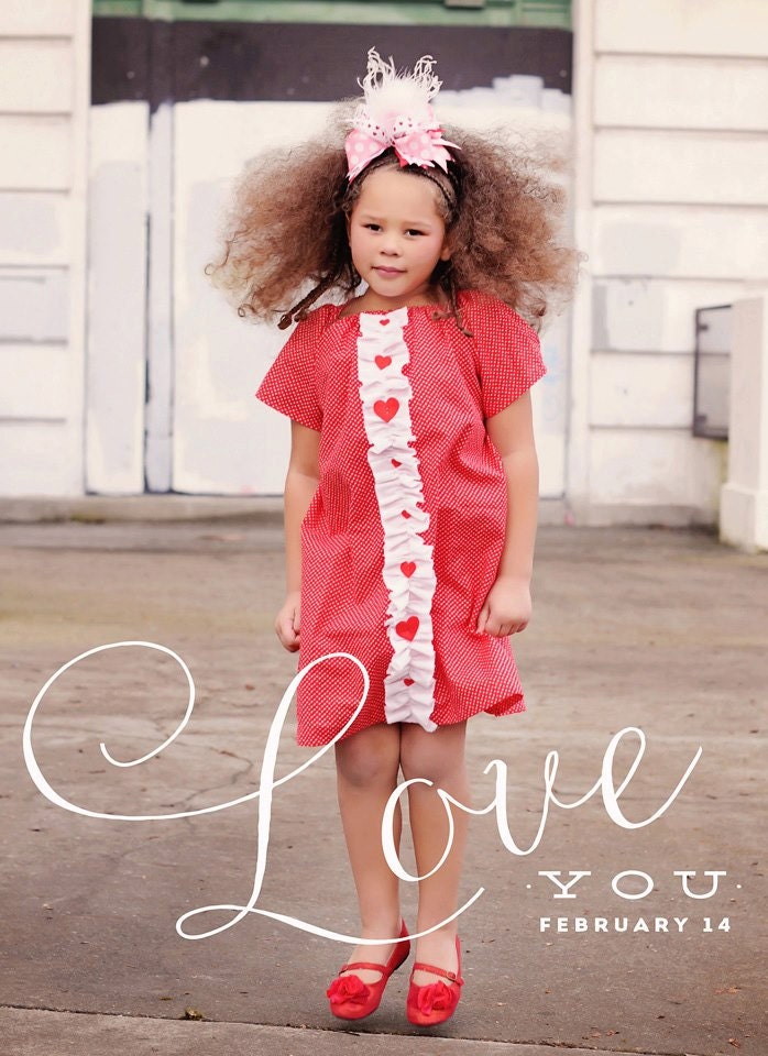 Valentine's Day Pink Ostrich Puff Multi Layered Boutique Style Bow Red Hearts Pink Chevon