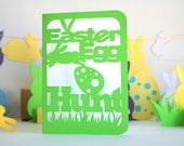 ON SALE Easter Card , Egg Hunt bunny paper cut Card or egg hunt Party Invitation A562 Il_170x135