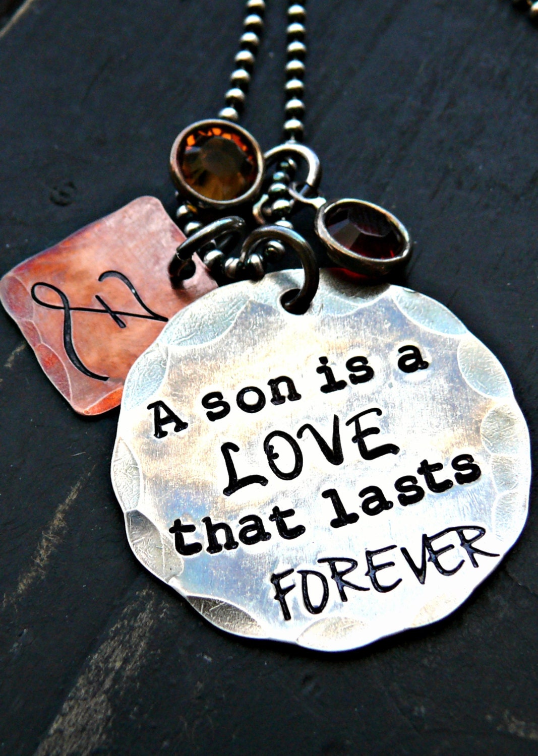 Mothers Day Gift - Mother and Son Personalized Necklace - Personalized Mothers Necklace with Birthstones