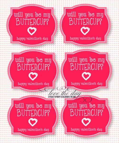 Valentine PRINTABLE "Will You Be My Buttercup" Valentine Tag by Love The Day Il_570xn