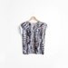 Vintage 80s Oversized Camo Giraffe Beaded Short Sleeve Top - L