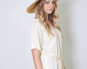 Vintage Floppy Hat 40s Straw Floral Summer Hat Wide Brim Garden Party Hat Sun Hat