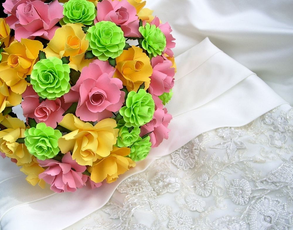 Wedding Bouquet - Paper Bouquet - Customize your Style and Colors - Made To Order