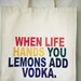 When Life Hands You Lemons Rainbow Lettering Tote in Organic Cotton Canvas