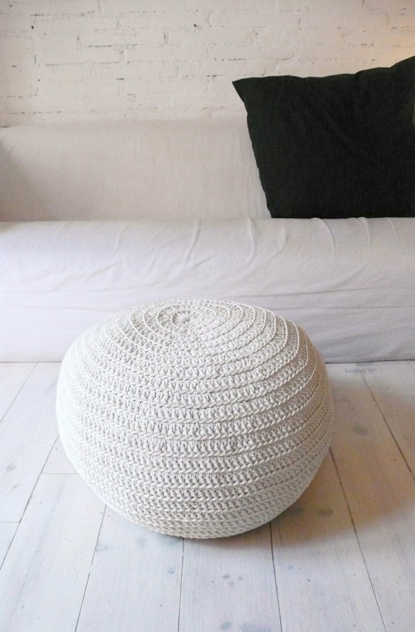 Pouf Crochet medium - ecru