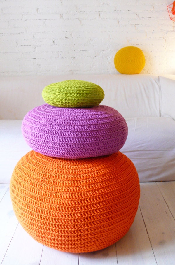 Pouf Crochet big - Orange