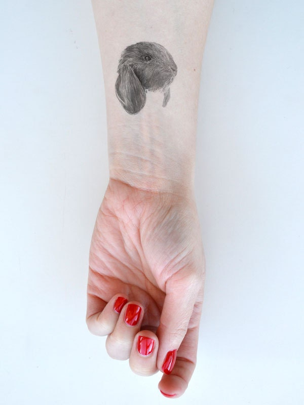 PRE ORDER temporary tattoos - 3 fake bunny tatts - bunny tattoo - rabbit - bunnies - rabbits - THREE - mix and match