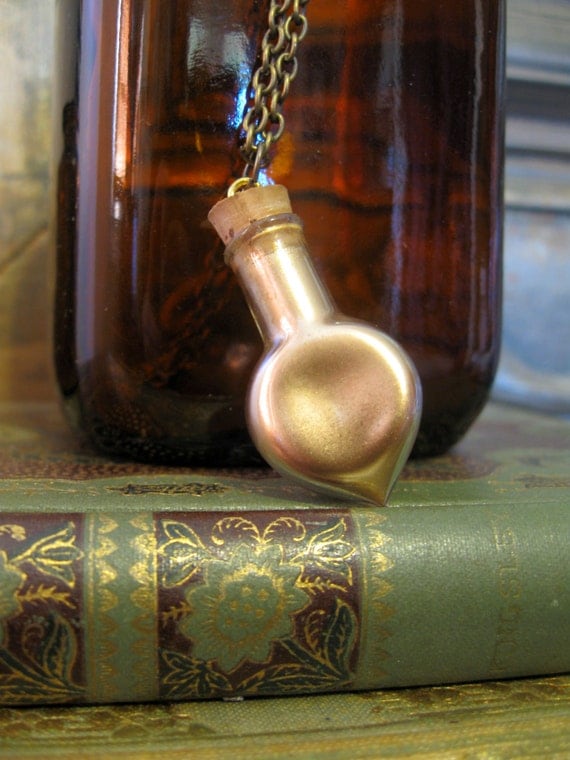 Golden Glass Vial Necklace - Felix Felicis - Eden Gallery