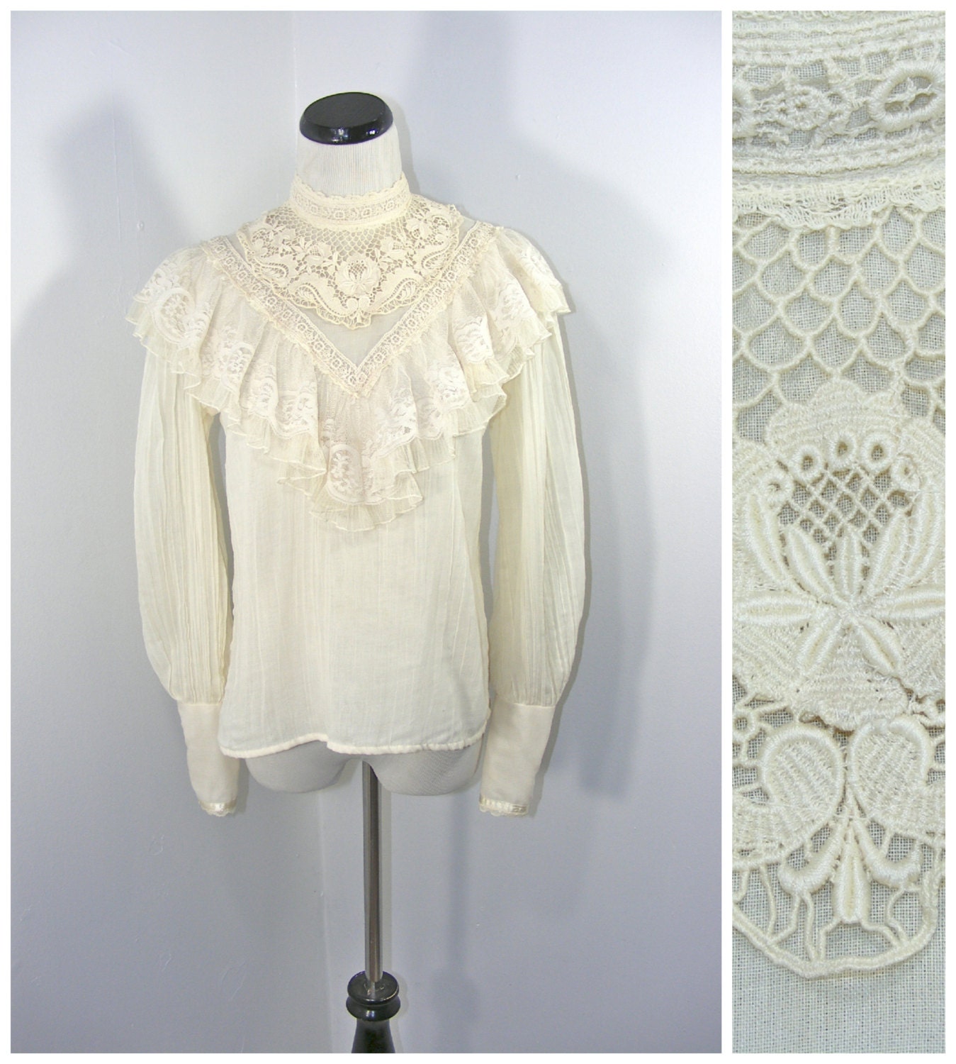 Jessica's Gunnies cream gauze and lace Victorian by atlasfalcon